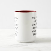 Hebreeën 11:1 Schrift Maroon Two-Tone Koffie Mok (Midden)