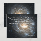 Hebreeën 11:3 Christelijke Bijbeltekst Geheugenkaa Briefkaart (Voorkant / Achterkant)