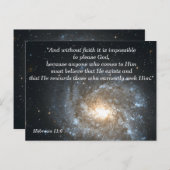 Hebreeën 11:6 Bijbeltekst Geheugenkaart Briefkaart (Voorkant / Achterkant)