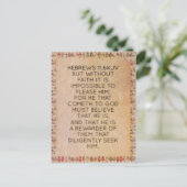 Hebreeën 11:6 KJV Bijbeltekst Geheugenkaart Briefkaart (Staand voorkant)