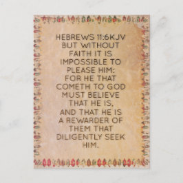 Hebreeën 11:6 KJV Bijbelvers Geheugen Kaart
