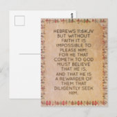 Hebreeën 11:6 KJV Bijbelvers Geheugen Kaart (Voorkant / Achterkant)