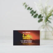 Hebreeën 11:6 | VOOR ZONDER GELOOF Schrift Visitekaartje (Staand voorkant)