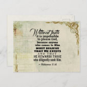 Hebreeën 11:6 Zonder geloof is het onmogelijk Briefkaart (Voorkant / Achterkant)