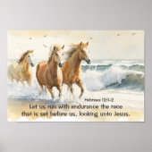 Hebreeën 12 1-2 Laat ons rennen met Endurance Bijb Poster (Voorkant)