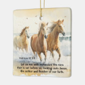 Hebreeën 12 1-2 Laat ons rennen met Endurance Hors Keramisch Ornament (Links)