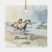 Hebreeën 12 1-2 Laat ons rennen met Endurance Hors Keramisch Ornament (Achterkant)