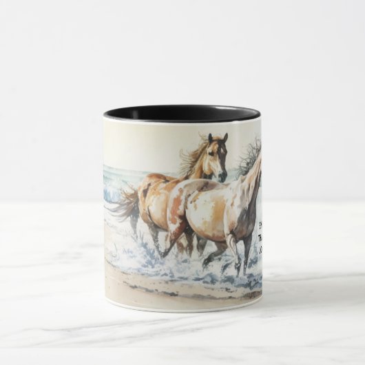 Hebreeën 12 1-2 Run met Endurance Bijbel Paard Mok (Midden)