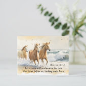 Hebreeën 12:1 Laat ons lopen met Endurance Bijbel  Briefkaart (Staand voorkant)