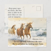 Hebreeën 12:1 Laat ons lopen met Endurance Bijbel  Briefkaart (Voorkant / Achterkant)