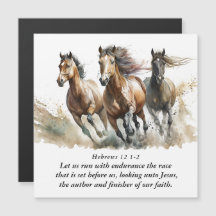 Hebreeën 12:1 Paardenbijbel Verse Magnetische Kaar