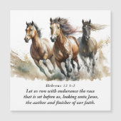 Hebreeën 12:1 Paardenbijbel Verse Magnetische Kaar (Voorkant)