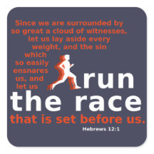 Hebreeën 12:1 Run de Race sticker