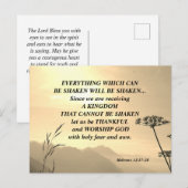 Hebreeën 12:27-28 ALLES WAT GESCHUD KAN WORDEN Briefkaart (Voorkant / Achterkant)