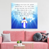 Hebreeën 12:2 canvas afdruk (Insitu (Woonkamer))