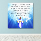 Hebreeën 12:2 canvas afdruk (Insitu (Houten vloer))
