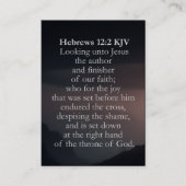 Hebreeën 12:2 KJV Kaarten - Dark Shameful Cross Visitekaartje (Voorkant)