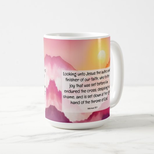 Hebreeën 12:2 koffiemok (Voorkant rechts)