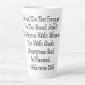 Hebreeën 13:16 Bijbelvers Latte Mok (Voorkant)