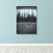 Hebreeën 13:2 Engel Quote verpakt Canvas (Insitu (Houten vloer))