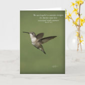Hebreeën 13:2 Hummingbird Wenskaart Inspiration Kaart (Gele Bloem)