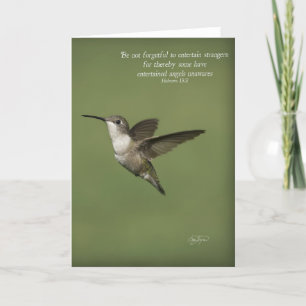 Hebreeën 13:2 Hummingbird Wenskaart Inspiration Kaart