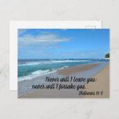 Hebreeën 13:5 Nooit zal ik u verlaten; nooit zal i Briefkaart (Voorkant / Achterkant)