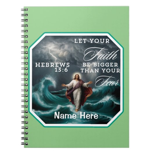 Hebreeën 13:6 Geloof boven vrees, bevestiging van  Notitieboek (Voorkant)