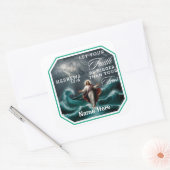 Hebreeën 13:6 Geloof boven vrees, bevestiging van  Vierkante Sticker (Envelop)