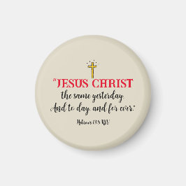 Hebreeën 13:8 Christelijke Bijbelvers Beige Magnee Magneet