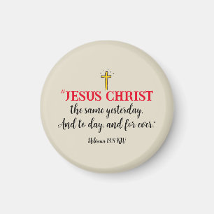 Hebreeën 13:8 Christelijke Bijbelvers Beige Magnee Magneet