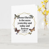 Hebreeën 13 8 Christelijke Bijbelvers Citaten Kaart (Gele Bloem)