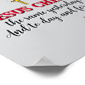 Hebreeën 13:8 "Jezus Christus dezelfde..." Poster (Hoek)