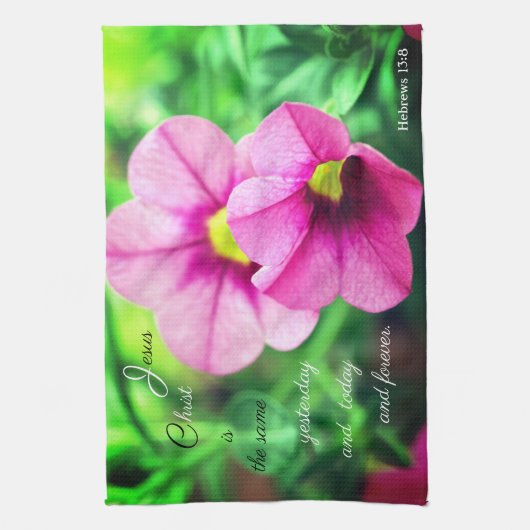 Hebreeën 13:8 Keukenhanddoek (Verticaal)