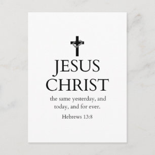 Hebreeën 13:8 KJV Jezus Christus voor altijd Bijbe Briefkaart