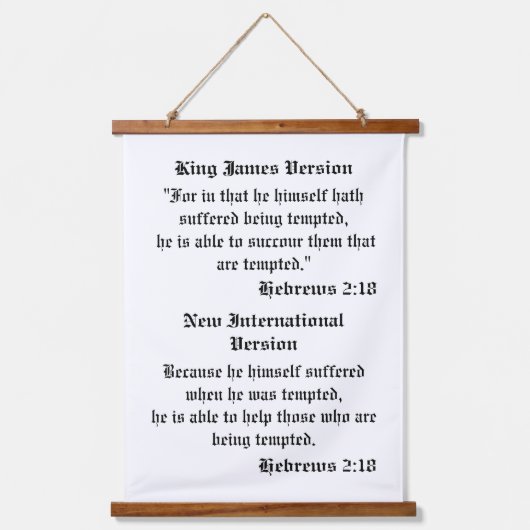 Hebreeën 2:18 hangend wandkleed (Voorkant)