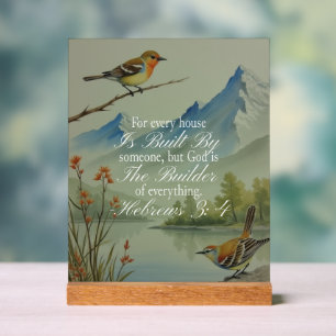 Hebreeën 3:4 God de Bouwer Schriftuur Christelij Acryl Bord