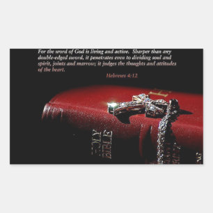 Hebreeën 4:12 rechthoekige sticker