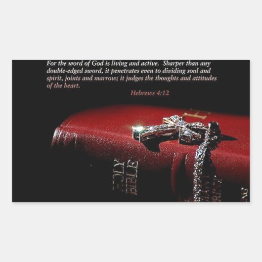 Hebreeën 4:12 rechthoekige sticker (Voorkant)