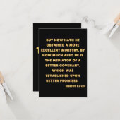 Hebreeën 8:6 KJV Bijbel Verse Groet Kaart (Voorkant / Achterkant in situ)