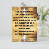 Hebreeën 8:6 KJV Bijbel Verse Pic Groet Kaart (Staand voorkant)