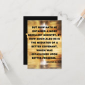 Hebreeën 8:6 KJV Bijbel Verse Pic Groet Kaart (Voorkant / Achterkant in situ)