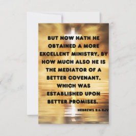 Hebreeën 8:6 KJV Bijbel Verse Pic Groet Kaart