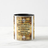 Hebreeën 8:6 KJV Bijbel Verse Pic Two-Tone Mok (Midden)