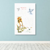 Hebreeuw Modeh Ani Morning Prayer Joodse kinderen Canvas Afdruk (Insitu (Houten vloer))