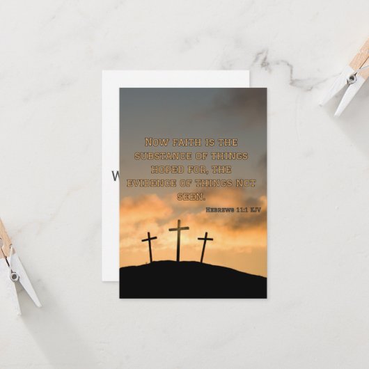 Hebreeuwen 11:1 KJV Bijbel Verse Pic Flat Greeting Kaart (Voorkant / Achterkant in situ)