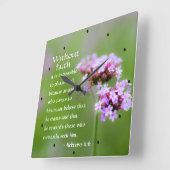 Hebreeuwen 11:6 Hij beloont degenen die hem zoeken Vierkante Klok (Hoek)