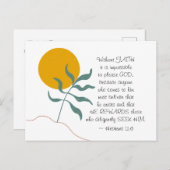 Hebreeuwen 11:6 zonder FAITH onmogelijke God Briefkaart (Voorkant / Achterkant)