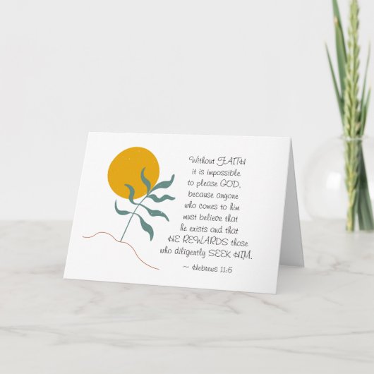 Hebreeuwen 11:6 zonder FAITH onmogelijke God Kaart (Voorkant)