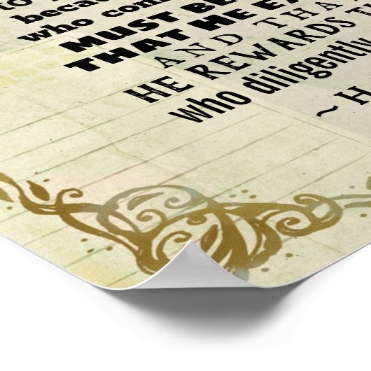 Hebreeuwen 11:6 Zonder geloof is het onmogelijk... Poster (Hoek)